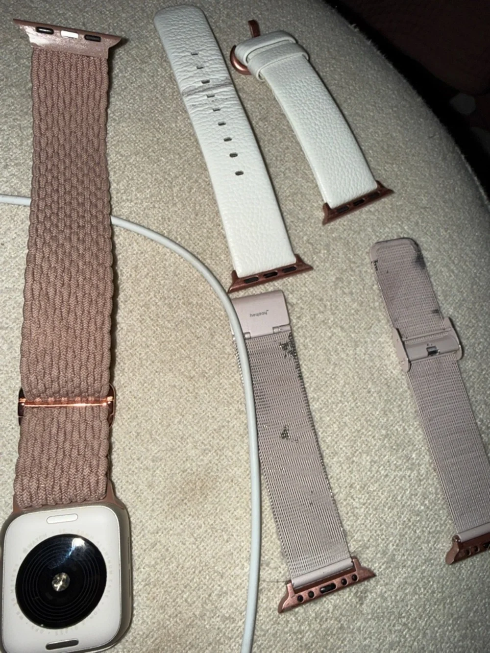 Apple Pink Mesh Smartwatch with Multiple Strap Options